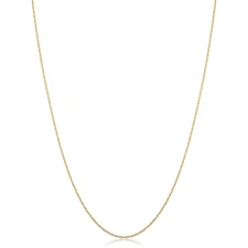 10k Yellow Gold Rope Chain Pendant Necklace (0.7 mm, 14 inch)