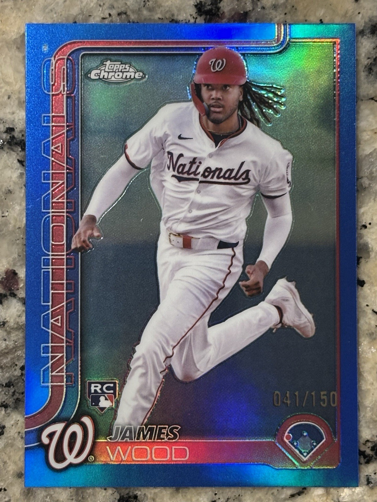 2025 Topps Chrome #132 James Wood Blue Refractor RC /150 🔥 