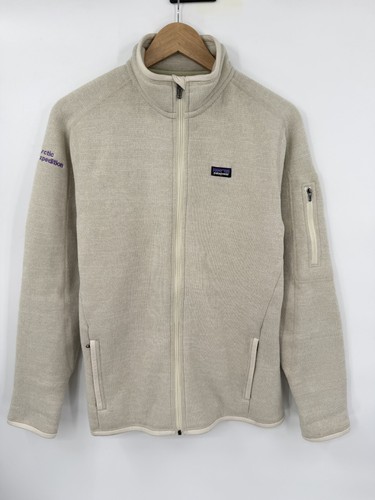 Patagonia Better Sweater Full Zip Fleece Jacket Cream Womens Large Arctic Logo