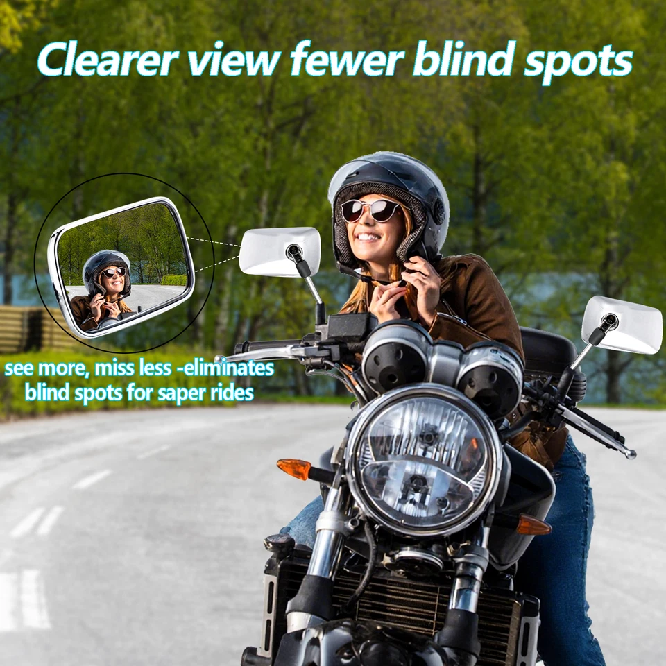 Espejo retrovisor lateral cromado para moto Honda Shadow VLX 600 VT600C VTX1300C Foto 3 de 4