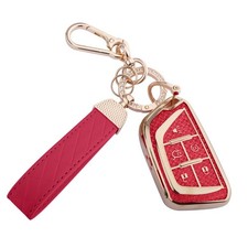 for Cadillac Key Fob Cover, Soft TPU Keys Protector Bling Key Fob Keychain fo...
