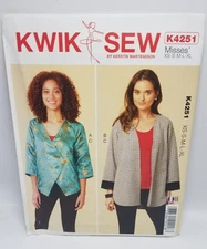 UNCUT! Misses' Jacket & Tank Sewing Pattern by Kwik Sew, K4251, XS-XL