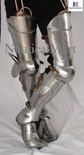 Medieval Larp Armor Leg Guard Steel Greaves Leg Guard With Shoes Cosplay Armor