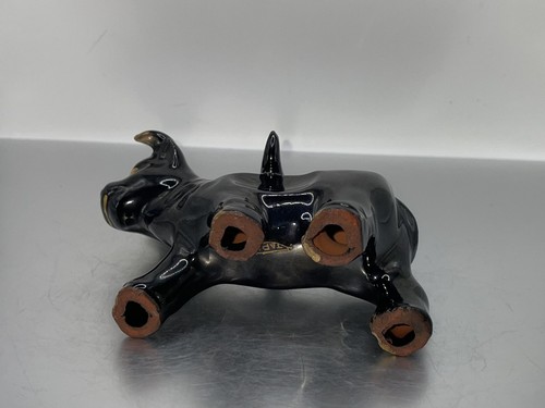 VTG 1950s Glazed Ceramic Bull Cow W/Saddle Pots Salt And Pepper Shaker Set - Imagen 8 de 14
