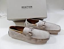 Kenneth Cole Men Dawson Bit Driver Flat Loafer Suede Light Gray 11 NIB