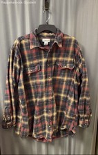Carhartt Men's Blue Red Plaid Flannel Button-Up Shirt Long Sleeve Sz 2XL Tall