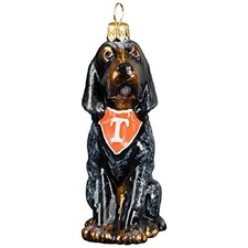 University of Tennessee Volunteers Blue Tick Hound Polish Glass Ornament