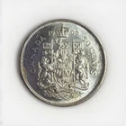 1966 Canadian 50 Cents .800 Silver Half Dollar Queen Elizabeth II - BU