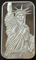Rare Vintage 1986 1 Oz 999 Fine Silver Statue Of Liberty MTB Engelhard Bar W/COA