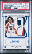 2024 NATIONAL TREASURES RC MATERIALS AUTOS DUAL #MCC JARED MCCAIN 42/99 PSA 10