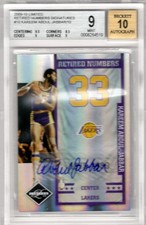 2009-10 Limited Kareem Abdul-Jabbar Retired Numbers Auto /10 BGS 9/10