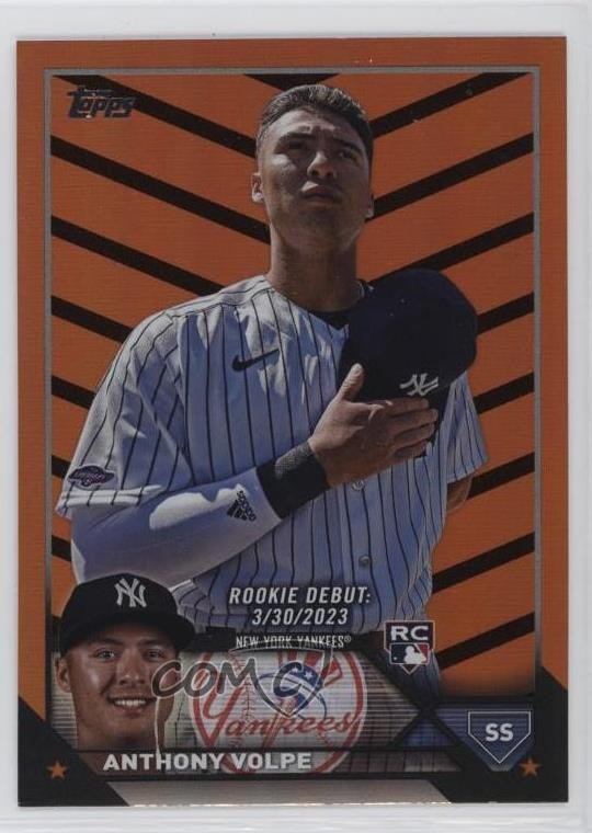 2023 Topps Update Rookie Debut Orange & Black Foil Anthony Volpe #US77 1bw2