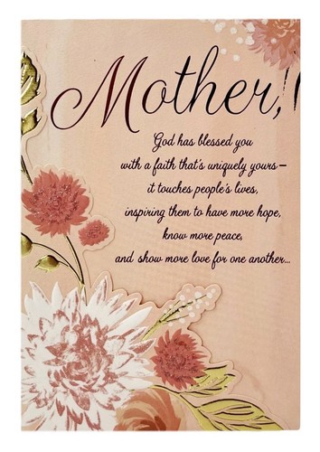 Mother’s Day Card For Mom Religious Gold Foil Embossed Hallmark Mahogany NEW - Picture 1 of 16