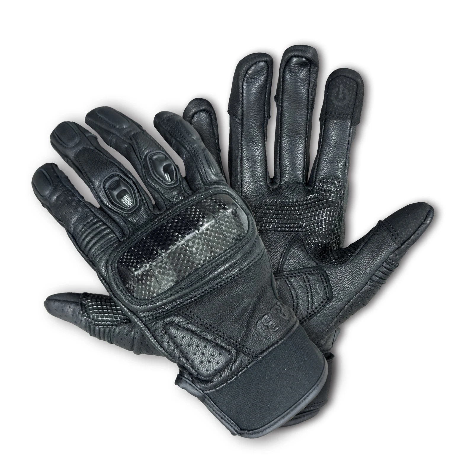 Men's Leather Motorcycle Gloves: Carbon Knuckle, Touchscreen, Anti-Slip
Opens in a new window or tab