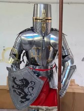 Epic Dark Full Body Armor costume Medieval Knight Suit With Shield