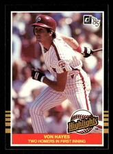 1985 Donruss Highlights #16 Von Hayes TWO HOMERS IN FIRST INNING [NM] [Base Set]