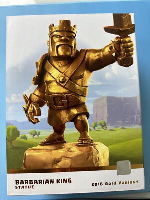 SUPERCELL Clash Of Clans Barbarian King Statue 2018 Gold Variant LIMITED EDITION