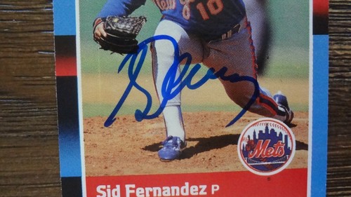 1988 DONRUSS SID FERNANDEZ AUTOGRAPHED BASEBALL CARD - Picture 2 of 2