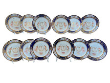 Set of 12, Sevres 19th C., Chateau des Tuileries 1846 Louis Phillippe Plates