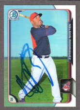 2015 BOWMAN CHROME #179  Nelson Nellie Rodriguez  INDIANS  SIGNED AUTOGRAPH COA