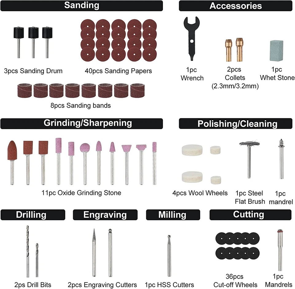 WORKPRO 12V Cordless Rotary Tool Kit 5 Variable Speed 114 Pcs Change Accessories - Image 3 of 4
