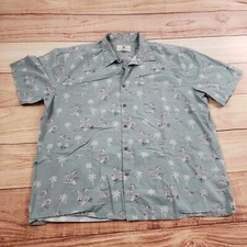 Camicia VINTAGE Island Shored uomo 2XL XXL verde outdoor campeggio hawaiano adulto