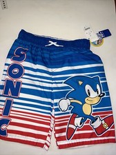NWT Sonic the Hedgehog Boys Swim Trunks Bathing Suit Sz Medium 10-12