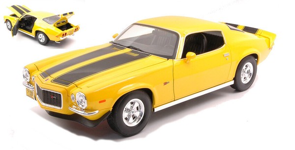Maisto 1/18 Chevrolet Camaro Z28 1971 Gelb Statisches Modell Diecast-image