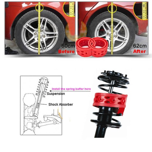 2pcs Front Shock Absorber Spring Bumper Power Cushion Buffer For Honda Fit - Foto 8 di 8