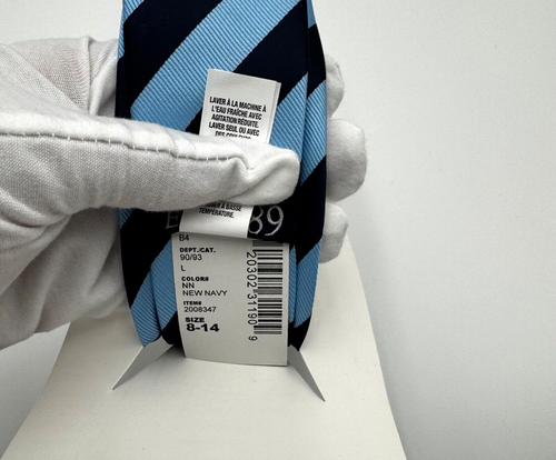 The Children's Place Boys Navy Blue Patterned Necktie Size 8-14 New with Tag - Picture 4 of 5