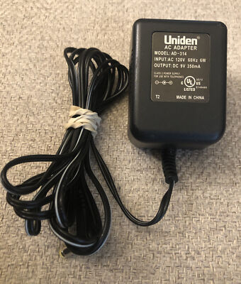 Uniden Model AD-314 AC/DC Adapter Class 2 Power Supply 9V 350 mA