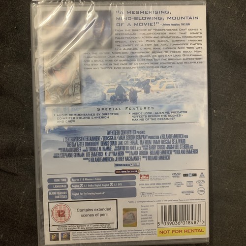 The Day After Tomorrow DVD UK Region 2 (b40/69) Ukimport Free Postage - Picture 2 of 2