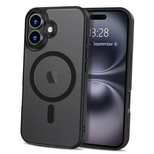 for Case Magnetic Phone Case Compatible with MagSafe, Soft TPU iPhone 16 Black