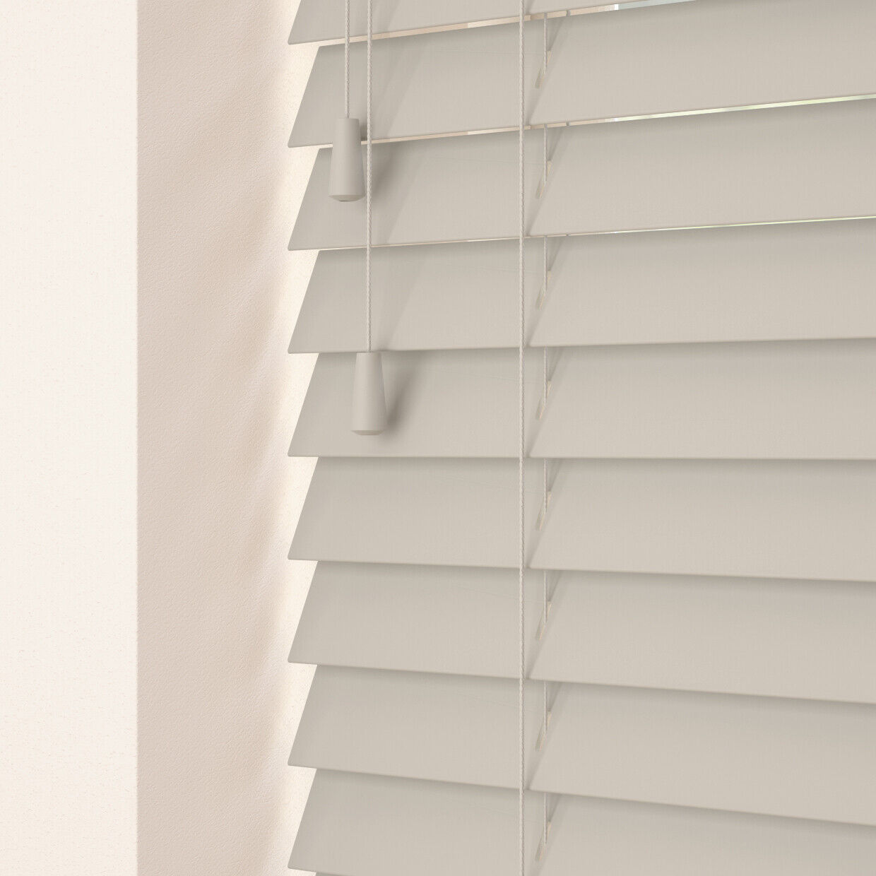 Venetian Fauxwood blinds 35mm & 50mm slats up to 2.4metres wide Light Grey Okazja, tanio
