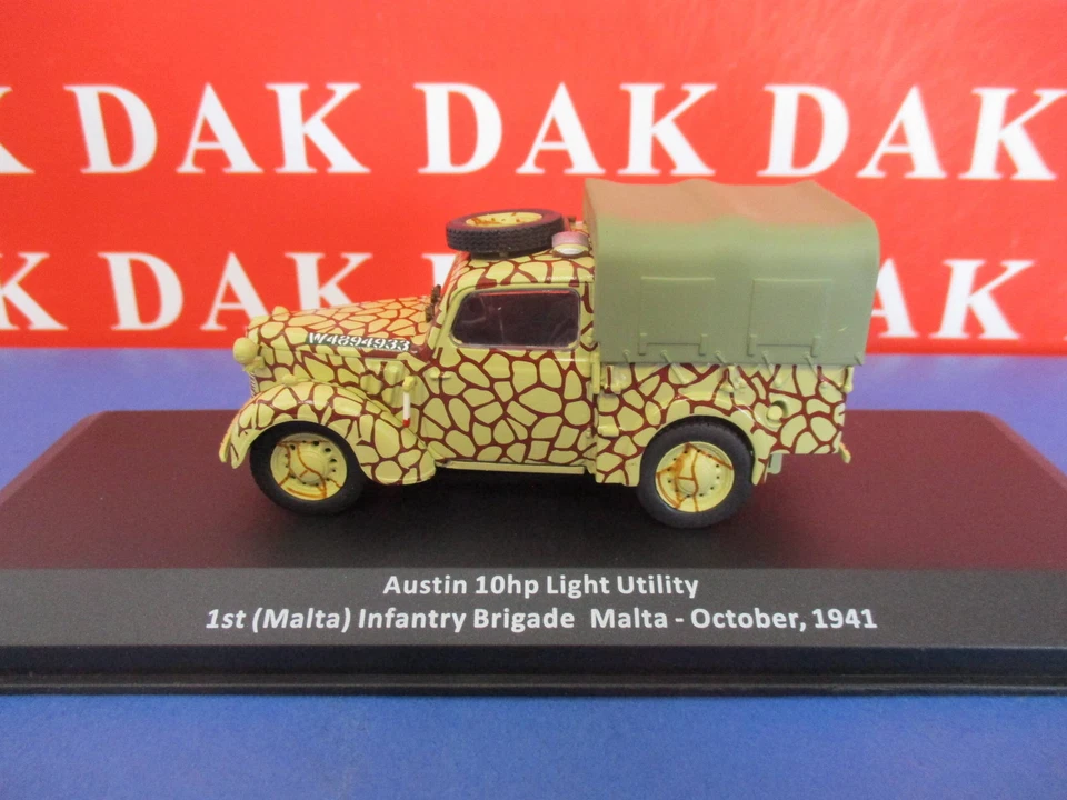 Die cast 1/43 Modellino Auto Austin 10HP Light Utility 1st Inf. Brigade Malta - Immagine 2 di 4