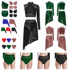 CHICTRY Damen Zweiteilige Tanzkleidung Set Lyrische Ballettkleid Crop Top+Slips