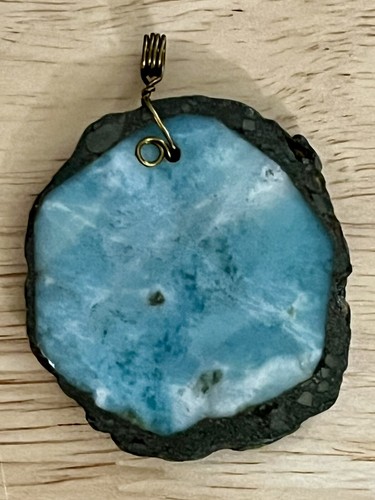 Beautiful Handmade Larimar Stone Pendant - Picture 3 of 3