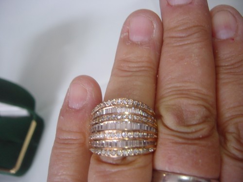Vintage massiver Silberring - super massive Diamonique funkelnde Zirkonia, Gr. P - Bild 7 von 16