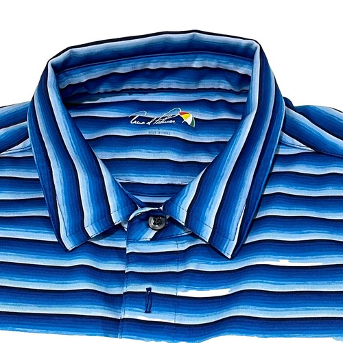 Polo de golf ARNOLD PALMER para hombre largo azul a rayas poliéster estampado elástico manga corta - Imagen 9 de 9