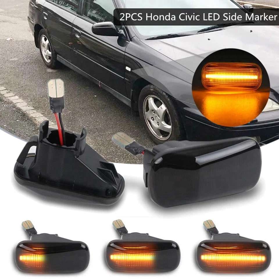 For Honda S2000 Accord Civic Dynamic LEDs Side Marker Blinker Turn Signal Lights Foto 2 de 4