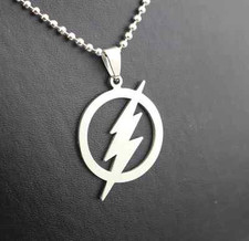 NEW DC Comics The Flash Lightening Strike Silver Plated Charm Necklace