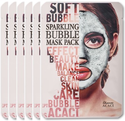 Chamos Acaci Sparkling Bubble Face Mask Pack 150 ml/5.1 Fl.Oz. (set of 6 pcs.)