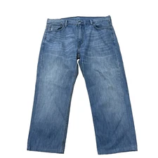 LEVI'S Jeans 569 Mens 36 36x26 Hem Relaxed Straight Wide Casual Light Wash Denim