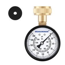 2-1/2" Water Pressure Gauge 0-200 PSI/kPa Brass Fittings Ideal for Irrigation...
