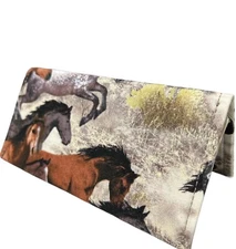 Checkbook cover Horse  EQUESTRIAN CLOTH  NOTE  KEEPER  HANDMADE