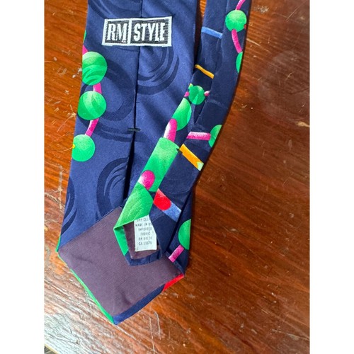 Colorful RM Style 100% Silk Tie With Molecule Design Made In USA Dry Clean Only - Picture 13 of 24