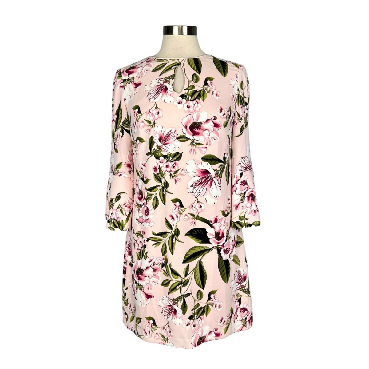 white house black market pink floral dress Danika | Hot PINK Floral Print Square-Neck Belted Maxi Dress With Pleated Skirt