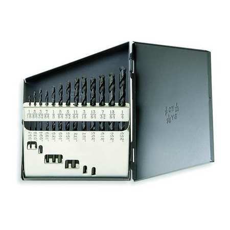 Chicago Latrobe 20-Piece Jobber Drill Bit Set - #80 To #61 HSS Wire Gauge Bits In Case