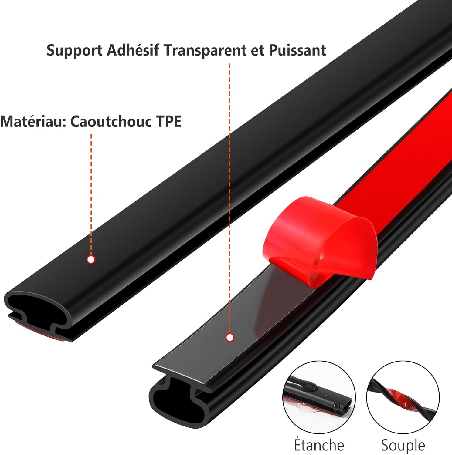 Joint porte fenetre isolant froid type d caoutchouc auto-adhesif - 2