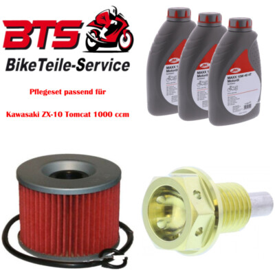 Sparset 3L Öl, Filter, Ablassschraube passend für Kawasaki ZX-10 Tomcat 1000 12